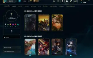 Bronze 2 com 75 Champs e 7 Skins