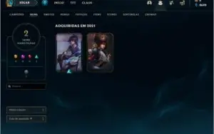 Conta bronze 2 BARATA com 2 skins e 22 champs