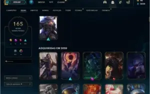 Conta LoL Full Champs, 165 Skins, Ícones raros antigos
