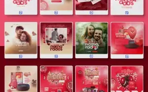 Pack 470 Artes editáveis dia dos namorados Photoshop psd