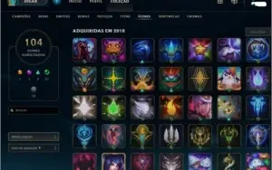 Vendo Conta League Of Legends Br Elo Gold+ Com 108 Skins