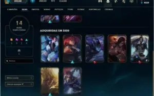 Conta de lol LvL65 prata 1/ 14 skins