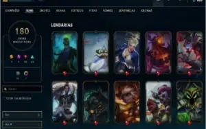 CONTA LOL 180 SKINS