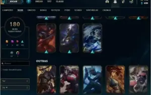 CONTA LOL 180 SKINS