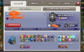Clã lvl 12 Clash of clans, cv11 semi-full e cv12 rushada.
