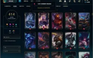 Conta platina 4 com TODOS os champs e 414 skins + RARA