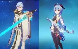 Ganyu + Amus, Ayato + Espada Celestial, Mona + Atlas, Keqing
