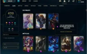 Conta platina 2 com TODOS os champs e 420 skins + 62 Cromas