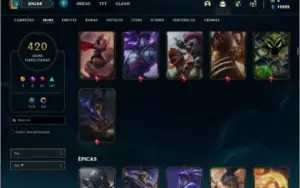 Conta platina 2 com TODOS os champs e 420 skins + 62 Cromas
