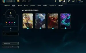 Conta Unranked com 31 Champs e 4 Skins + 2 Fragmentos