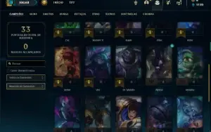 Conta Unranked com 31 Champs e 4 Skins + 2 Fragmentos