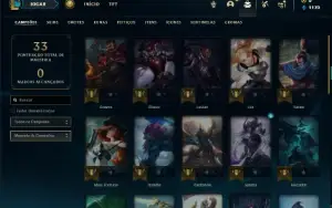 Conta Unranked com 31 Champs e 4 Skins + 2 Fragmentos