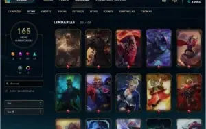 Conta GOLD 2 165 skin LOL