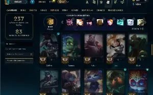 Unranked com 60 Champs e 37 Skins ( ADC / SUP / JG )
