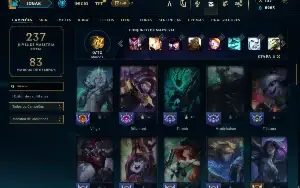 Unranked com 60 Champs e 37 Skins ( ADC / SUP / JG )