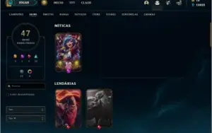 Conta ouro 4 (ex platina) com 129 champs e 47 skins