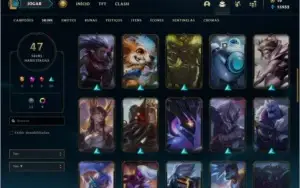 Conta ouro 4 (ex platina) com 129 champs e 47 skins