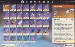Genshin Account, AR 54, 5 cinco estrelas, uma arma 5, US