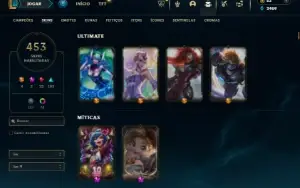 Prata 1 com TODOS os champs e 453 Skins + 76 Cromas