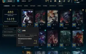 Prata 1 com TODOS os champs e 453 Skins + 76 Cromas
