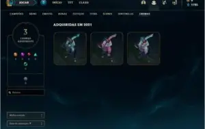 Conta unranked com 5 skins e 22 champs ( UPADA NA MÃO )