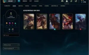 Conta unranked com 5 skins e 22 champs ( UPADA NA MÃO )