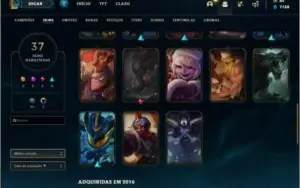 Conta Unranked com 103 champs e 37 skins