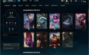 Conta Unranked com 103 champs e 37 skins