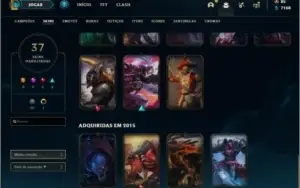 Conta Unranked com 103 champs e 37 skins
