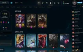 Vendo conta de Lol level 223, 203 skins acc de 2014!