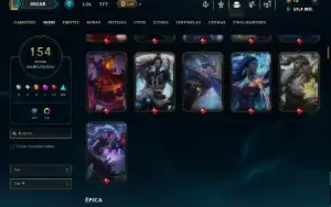 Unranked com TODOS os Champs e 154 Skins ( MID / JG / ADC )