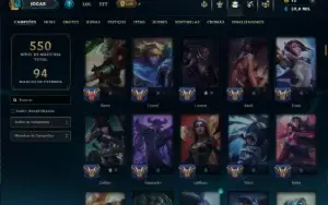 Unranked com TODOS os Champs e 154 Skins ( MID / JG / ADC )