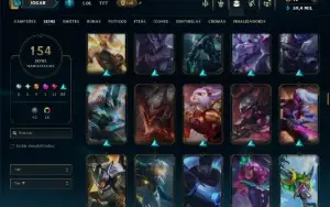Unranked com TODOS os Champs e 154 Skins ( MID / JG / ADC )