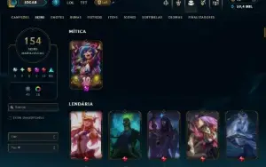 Unranked com TODOS os Champs e 154 Skins ( MID / JG / ADC )