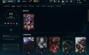 Unranked com 75 Champs e 40 Skins ( ex prata )