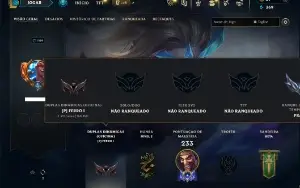 Unranked com 75 Champs e 40 Skins ( ex prata )