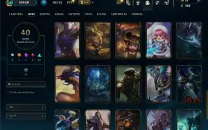 Unranked com 75 Champs e 40 Skins ( ex prata )