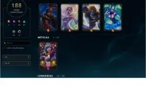 Ouro IV todos champ 190 skins