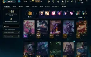 Unranked com 50 Champs e 23 Skins ( SUP / MID )