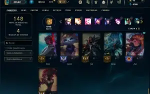 Unranked com 50 Champs e 23 Skins ( SUP / MID )