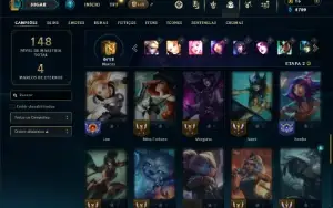 Unranked com 50 Champs e 23 Skins ( SUP / MID )