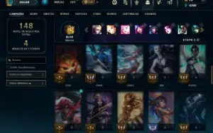 Unranked com 50 Champs e 23 Skins ( SUP / MID )