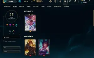 Unranked com 50 Champs e 23 Skins ( SUP / MID )