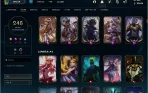 Conta nível 536, Ouro 3, 243 skins, todos os Champs