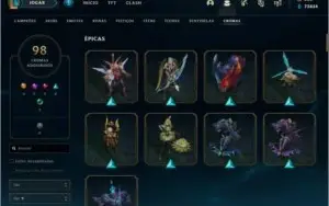 Conta nível 536, Ouro 3, 243 skins, todos os Champs