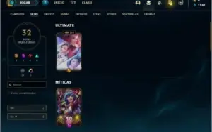 Conta Unranked com 32 Skins e 64 Champs