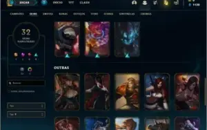 Conta Unranked com 32 Skins e 64 Champs