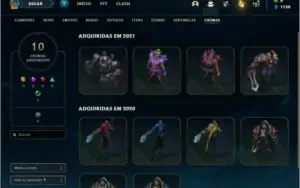 Conta Unranked com 32 Skins e 64 Champs