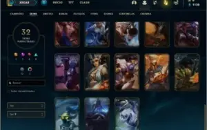 Conta Unranked com 32 Skins e 64 Champs