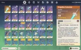 Conta genshin AR 44 - 4 chars 5 estrelas + arma